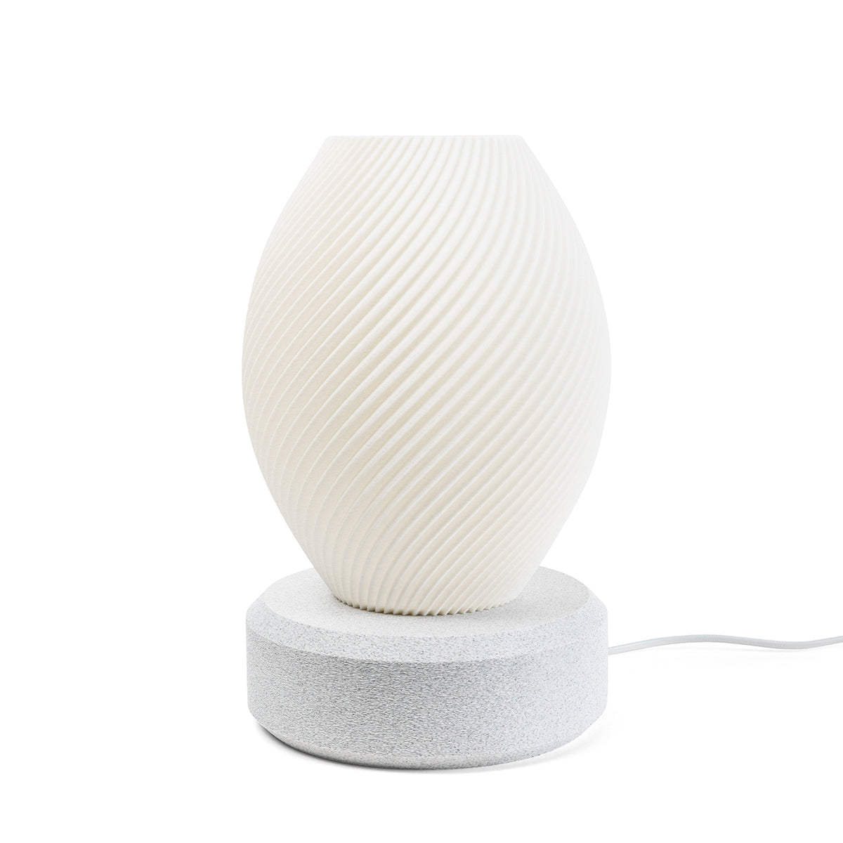 Tischlampe Vortex Spira Weiss mit Luna Base Tag