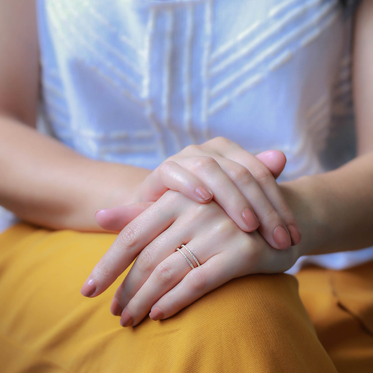 Aliya Doppelring mit Zirkonia Steinen 925er Sterling Silber Bild