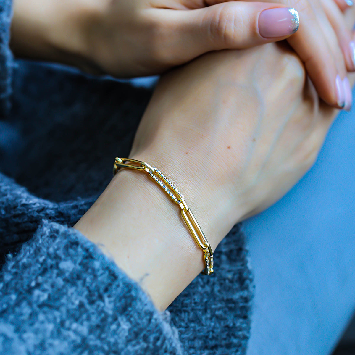 Amara Gliederarmband mit Steinen Gold 925 Sterling Silber Bild