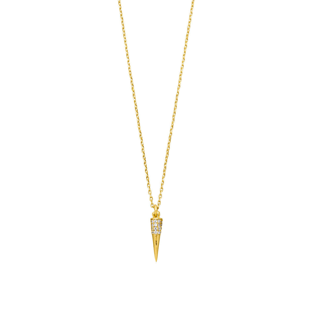 Anissa Spitzform Halskette mit Zirkonia-Steinen Gold 925 Sterling Silber