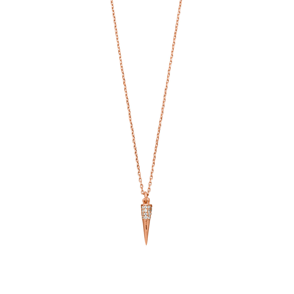 Anissa Spitzform Halskette mit Zirkonia-Steinen Rosegold 925 Sterling Silber