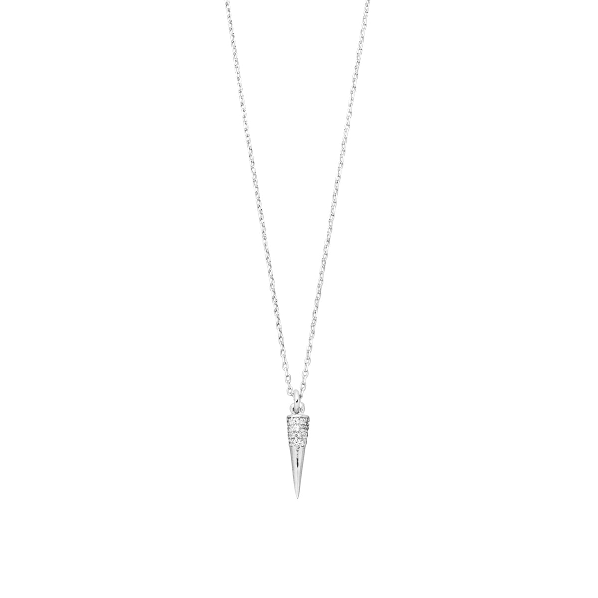 Anissa Spitzform Halskette mit Zirkonia-Steinen Silber 925 Sterling Silber