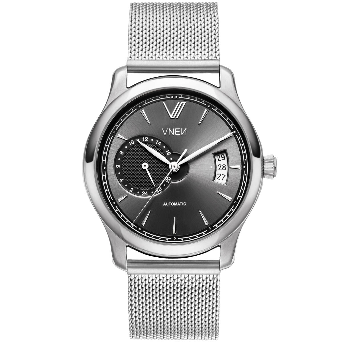 Uhr Automatik Bite Silber Grau Mesh Silber