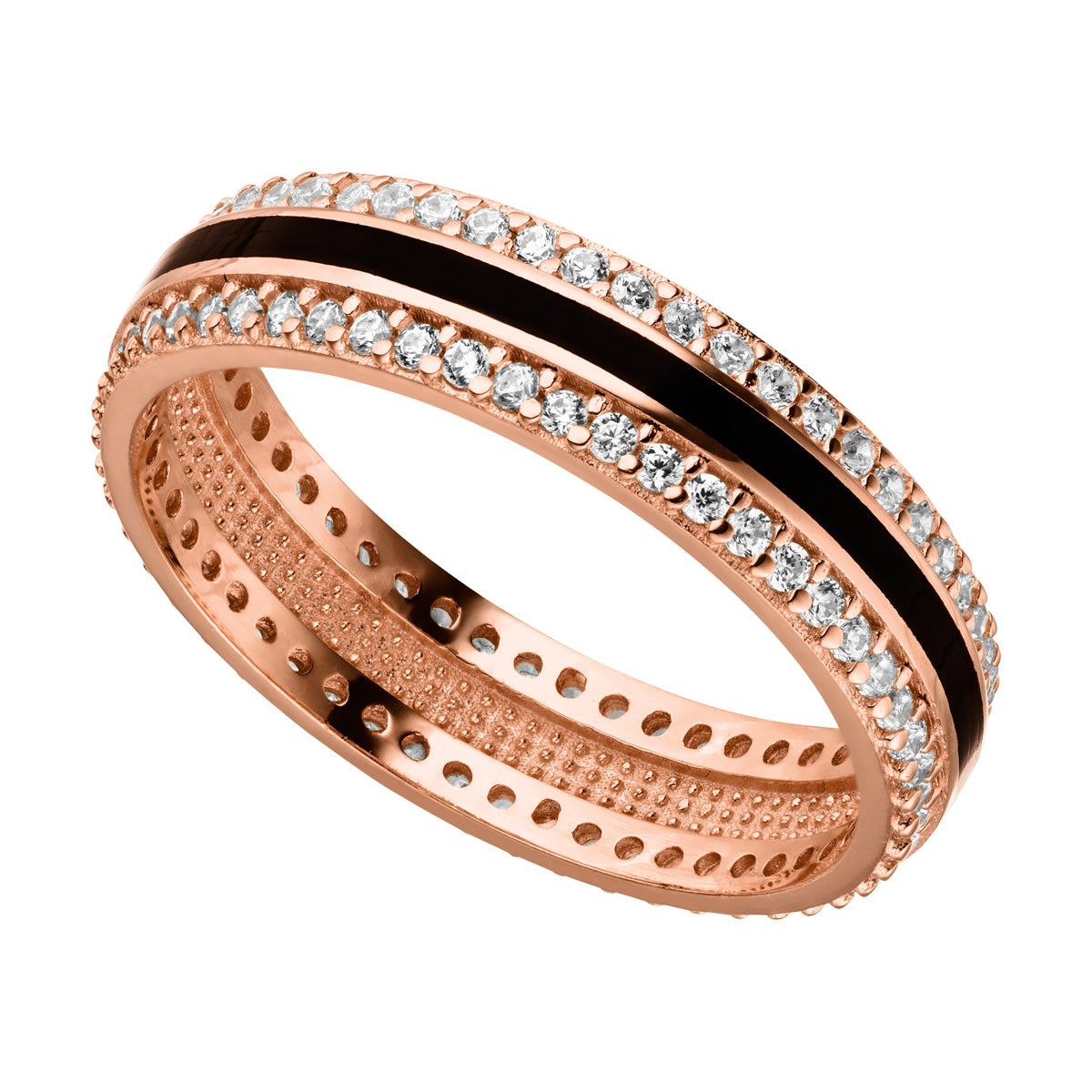 Chaima Farbiger Ring mit Zirkonia-Steinen Rosegold 925 Sterling Silber