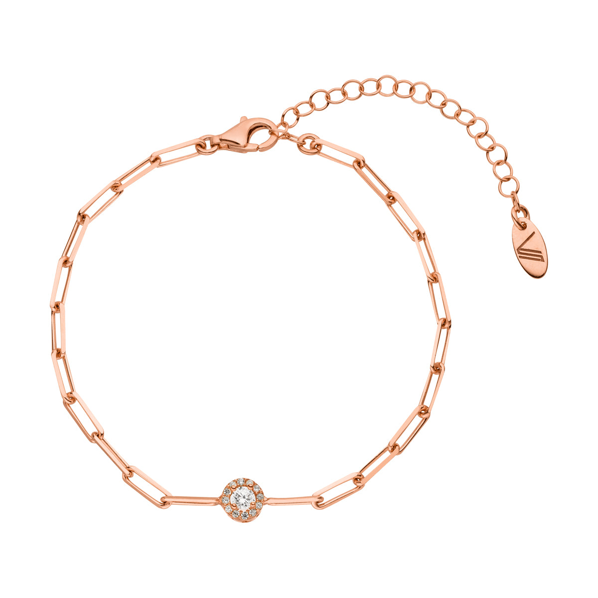 Cherin Gliederarmband mit Stein Rosegold 925er Sterling Silber