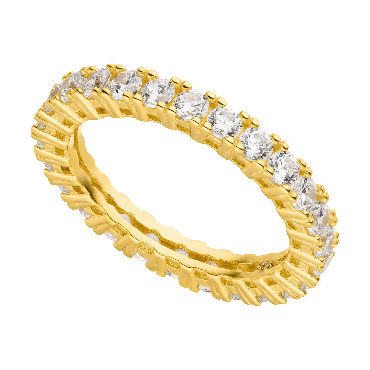 Gaya Ring mit Zirkonia-Steinen Gold 925 Sterling Silber