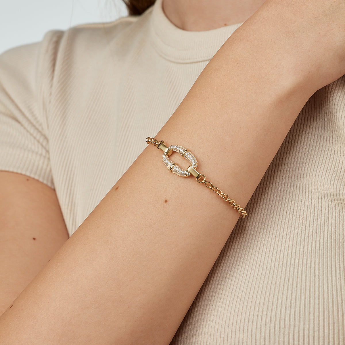 Hila Ovale Element mit Zirkonia Steine Armband Bild