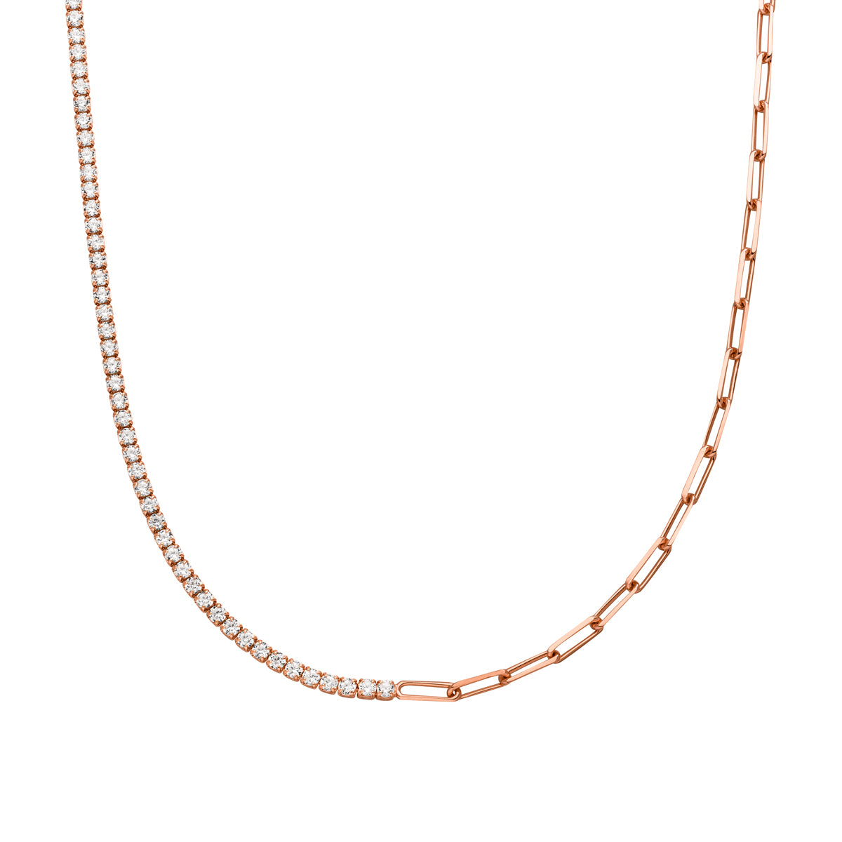 Layan Gliederhalskette Tennis Zirkonia Rosegold 925 Sterling Silber