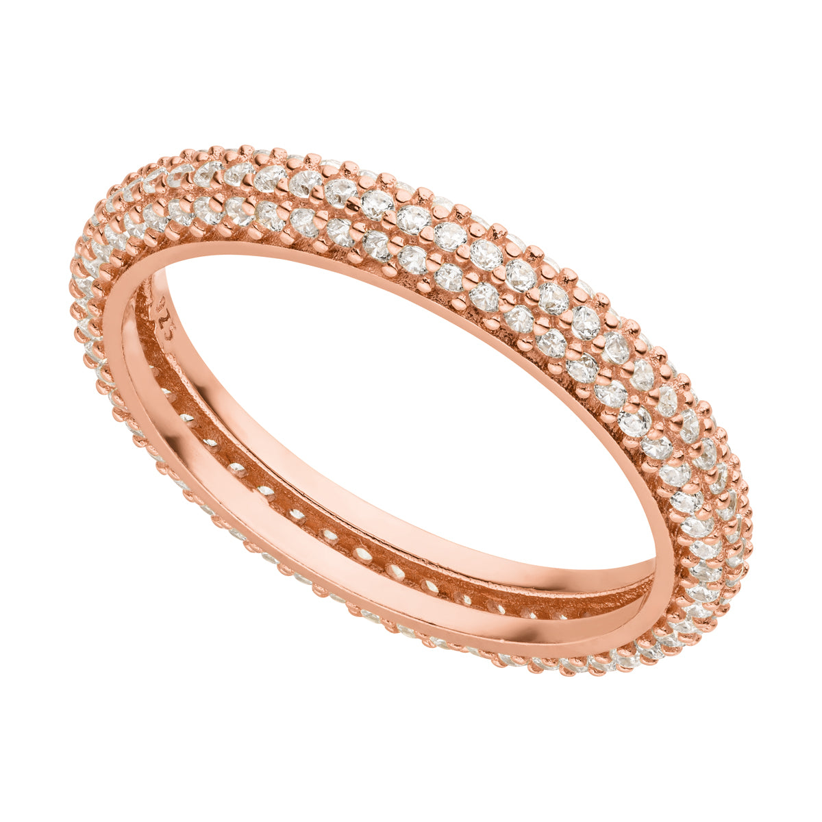 Leyli Ring mit Pavé Zirkonia-Steinen Rosegold 925 Sterling Silber