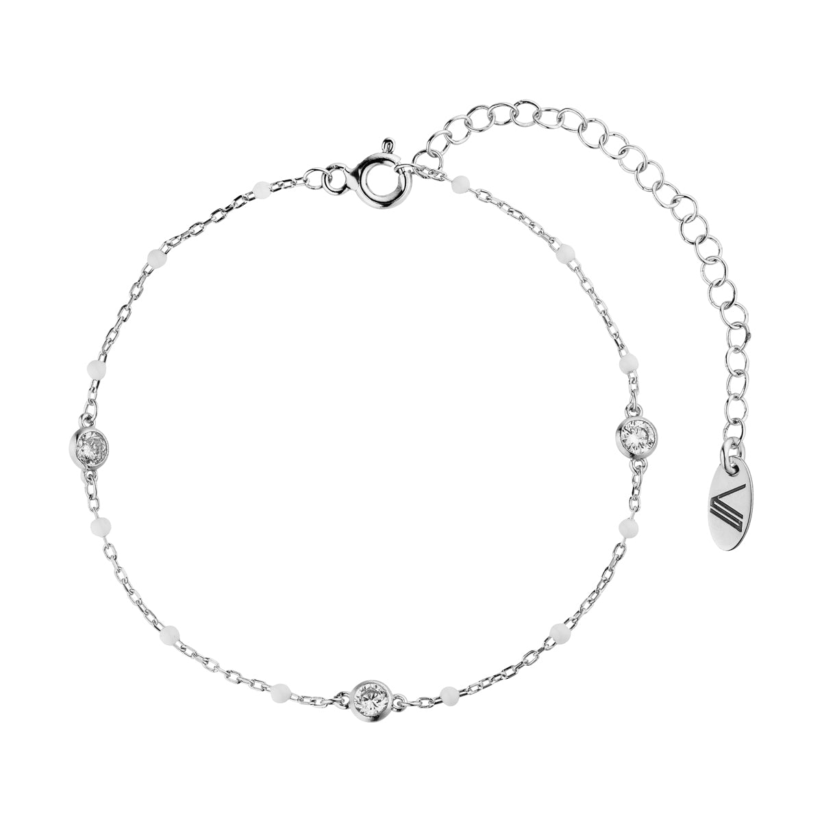 Mayla Emaille und Zirkonia-Steine Armband Silber 925 Sterling Silber