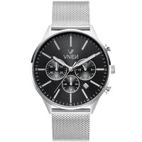 Munir Chrono Silber Schwarz Mesh Silber Front