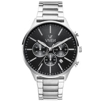 Munir Chrono Silber Schwarz Metall Silber Front