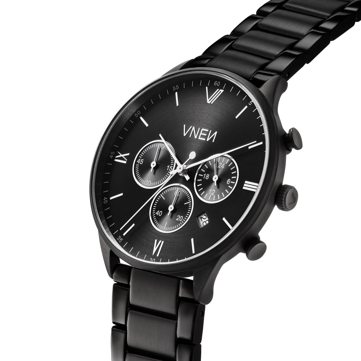 Munis Chrono Schwarz Schwarz Metall Schwarz Schraeg