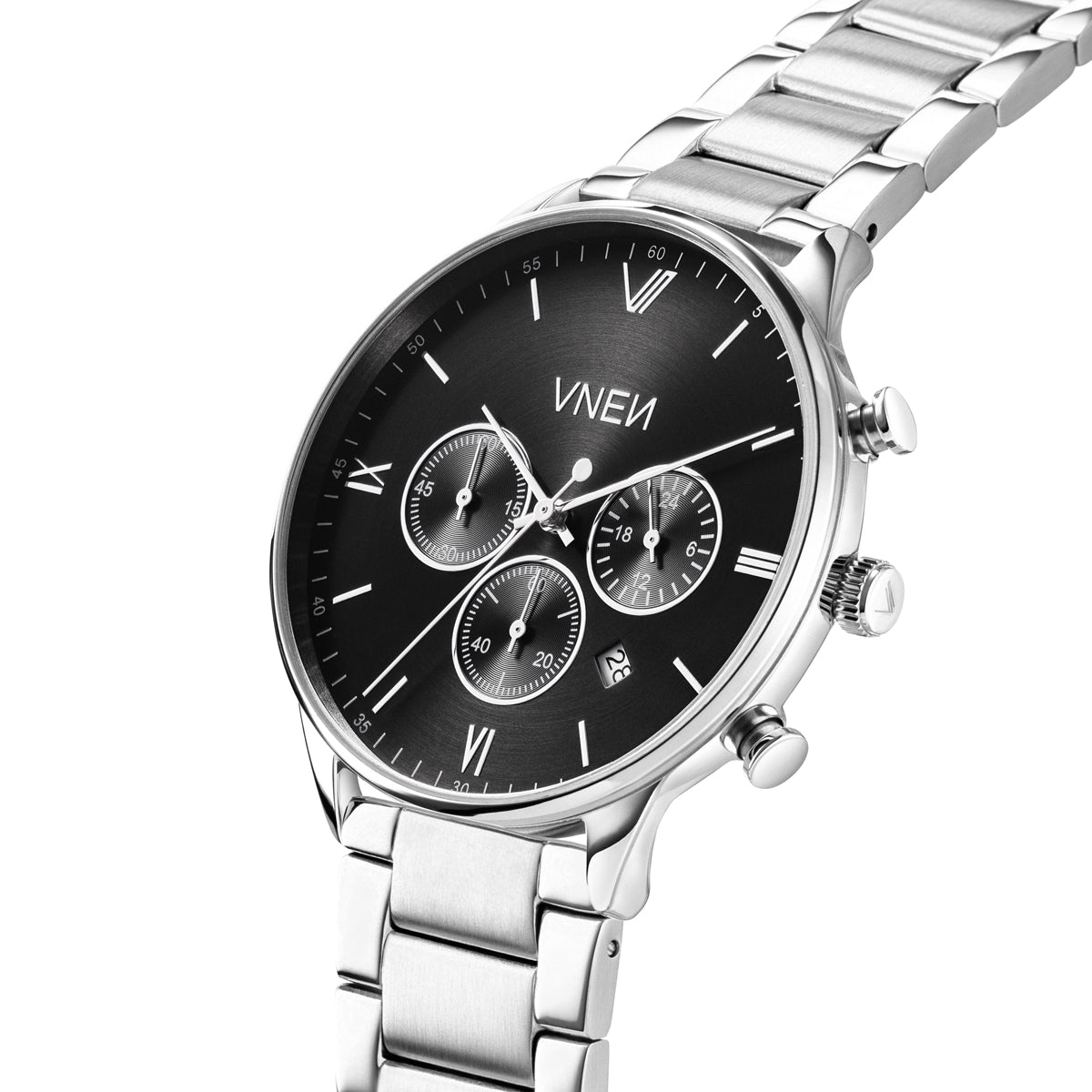 Munis Chrono Silber Schwarz Mesh Silber