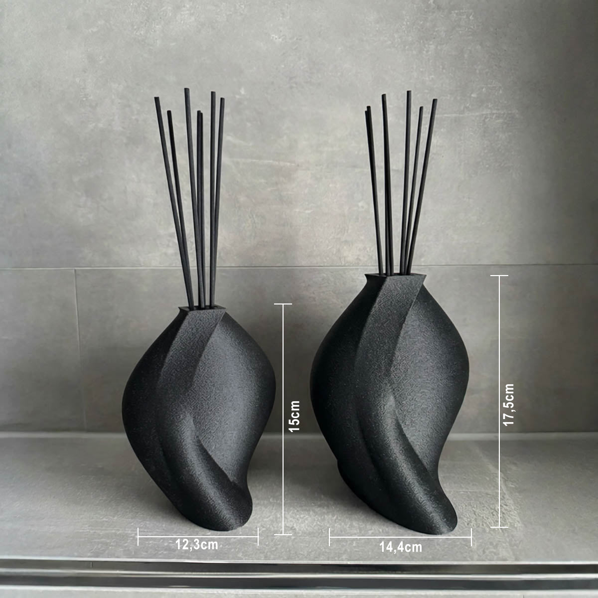 NURIA Duftvasen Masse Schwarz VNEN Mass