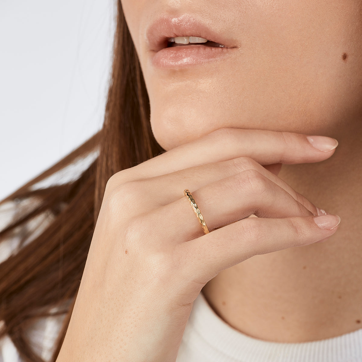 Nadira gehämmerter Ring Silber 925 Sterling Silber