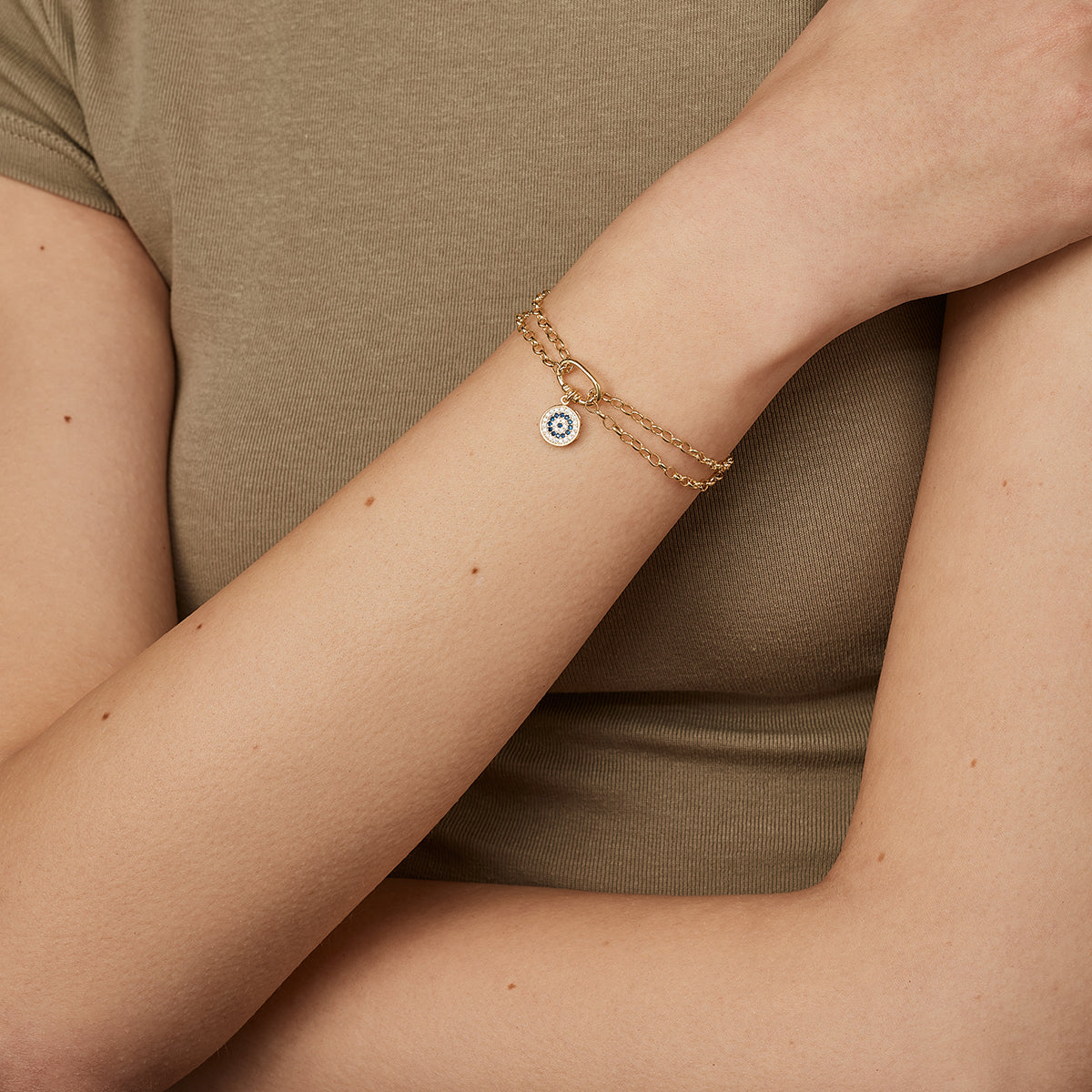 Nazar Doppelarmband mit Element und Anhanger Bild