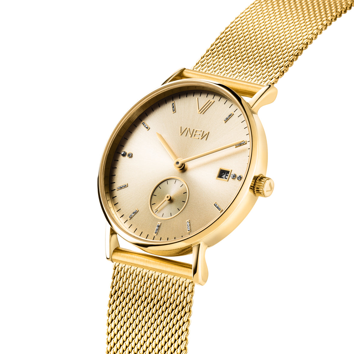 Nevra Gold Gold Mesh Gold Schraeg