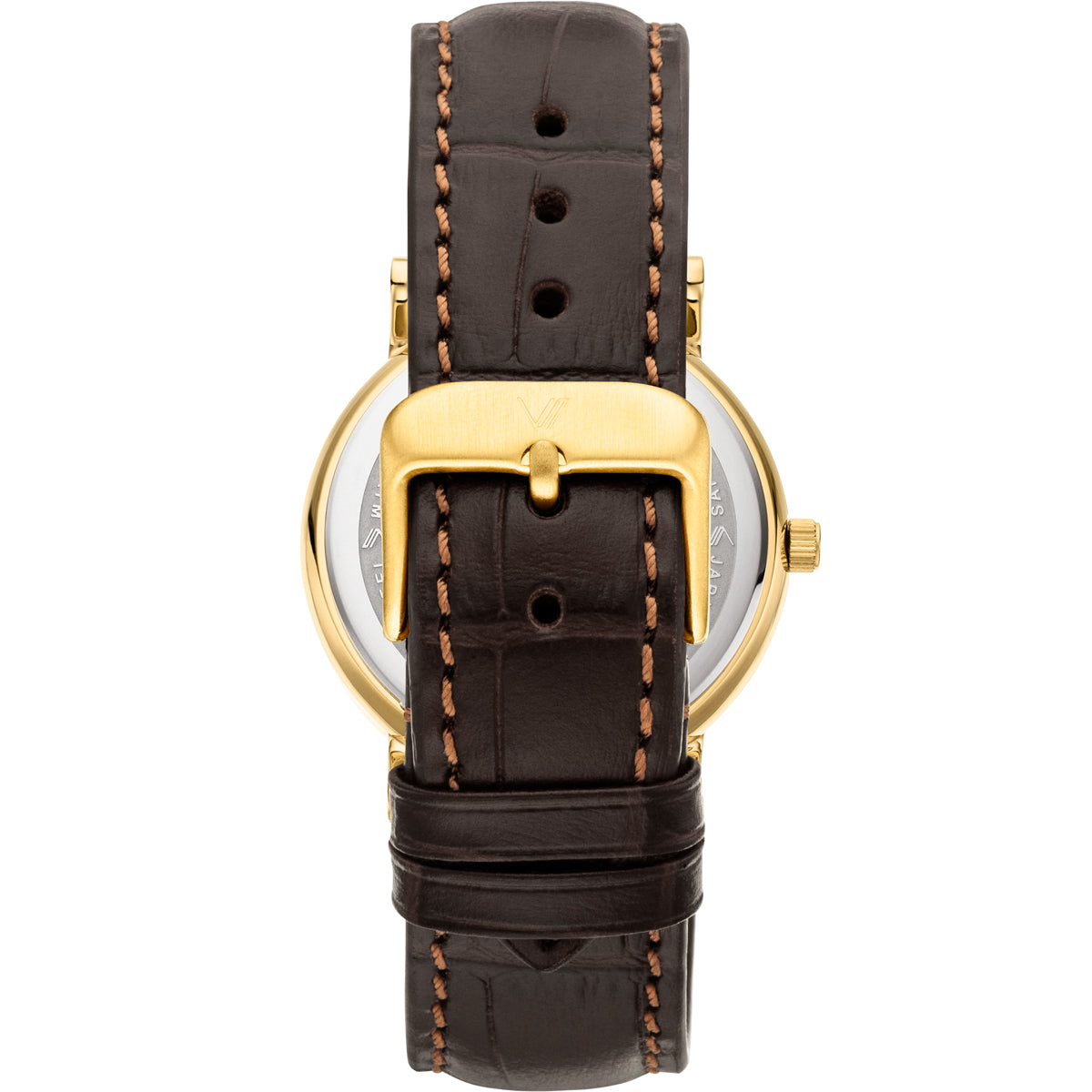 Nevra Gold Weiss Leder Braun Allign Rueckansicht