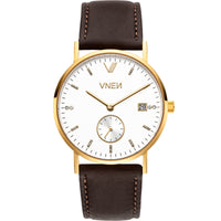 Nevra Gold Weiß Leder Mokka Front