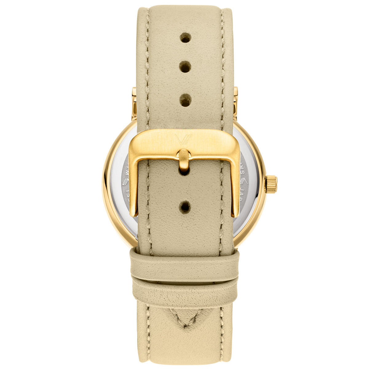 Nevra Gold Weiss Leder Sand Rueckansicht