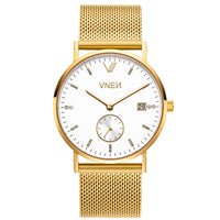 Nevra Gold Weiß Mesh Gold Front