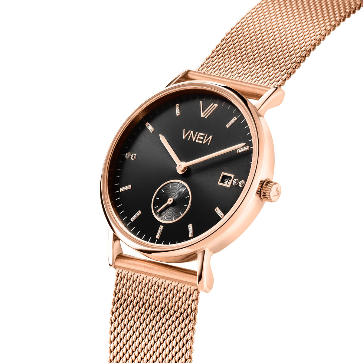 Nevra Rosegold Schwarz Mesh Rosegold Schraeg
