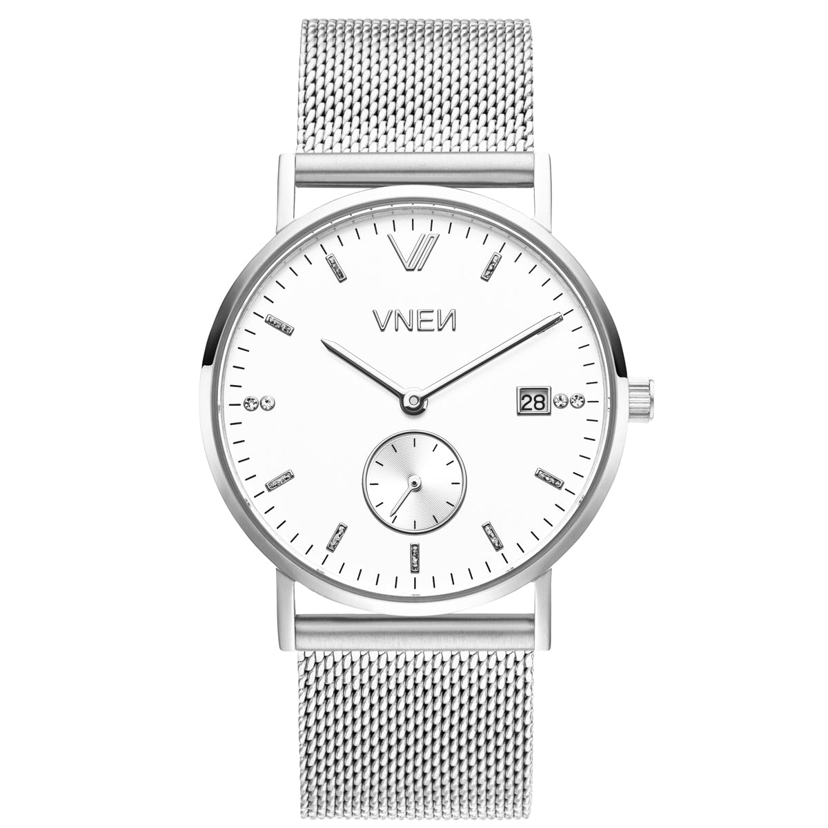 Nevra Silber Weiß Mesh Silber Front
