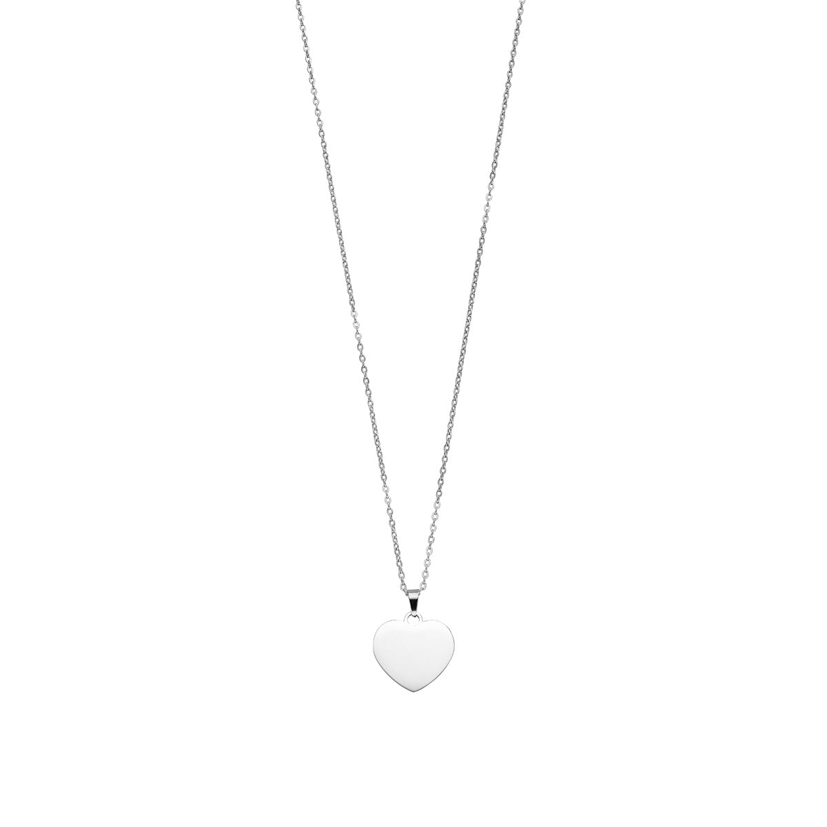 Personalisierbare Halskette mit Herz-Anhänger Silber 20 mm x 25,5 mm