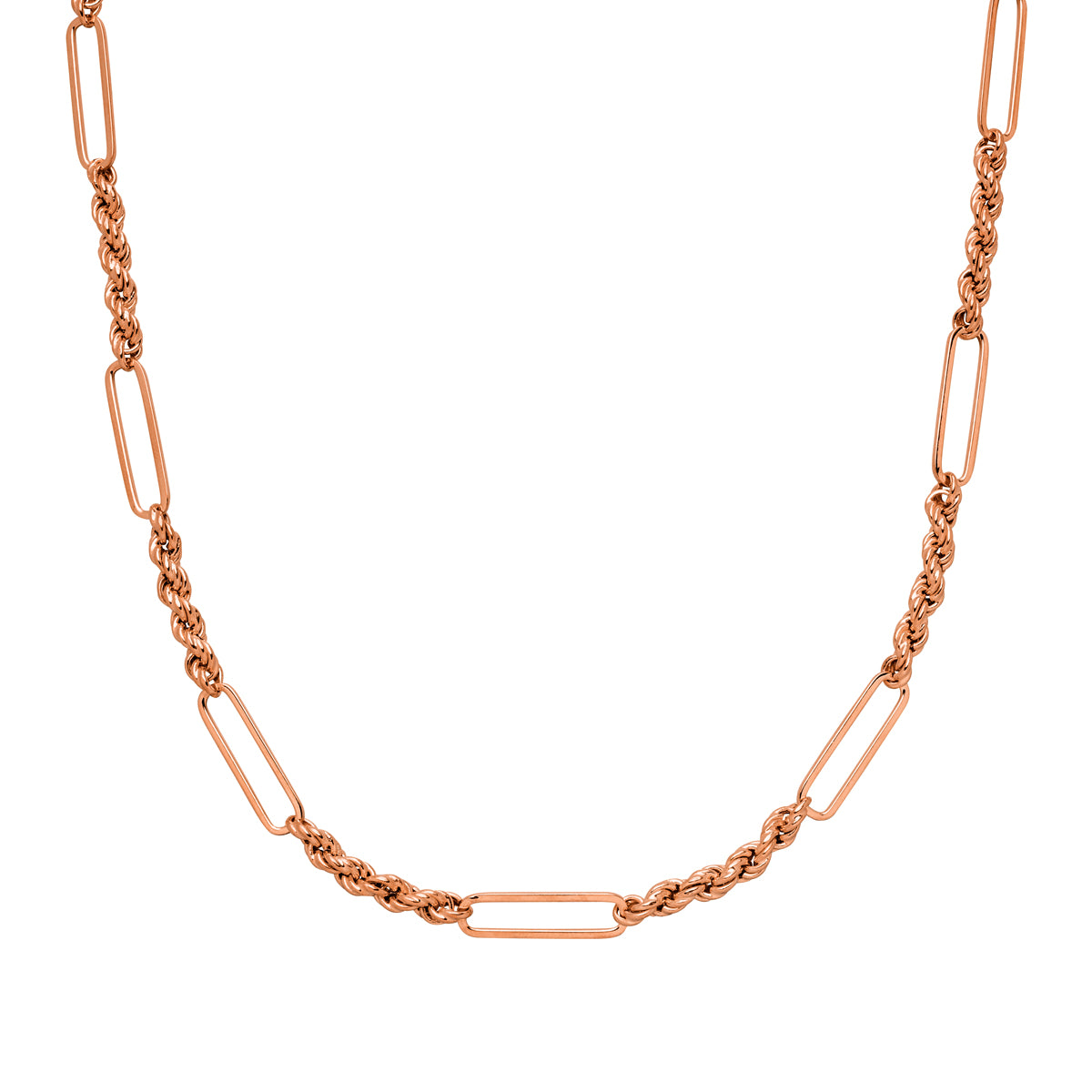 Rahila Kordel-Gliederhalskette Rosegold 925 Sterling Silber