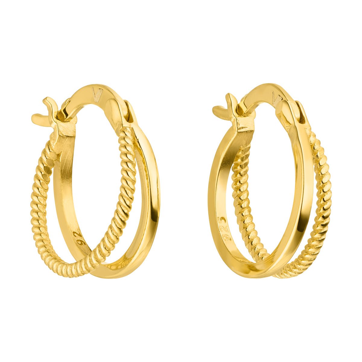 Tahira Creolen Doppelt Ohrringe Gold 925er