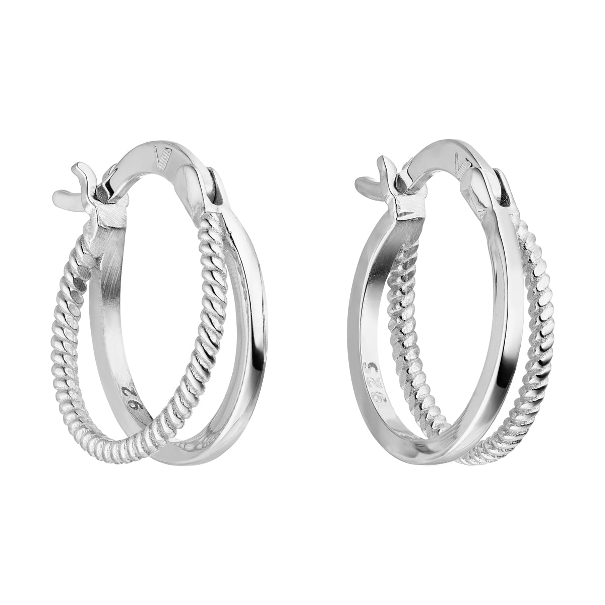 Tahira Creolen Doppelt Ohrringe Silber 925er