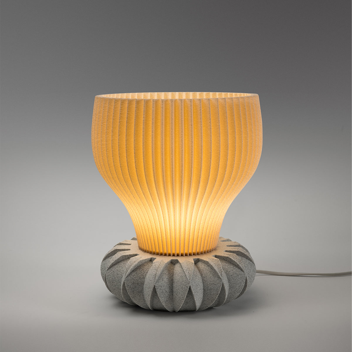 Tischlampe Bloom Stria mit Base Flora Pink Nacht