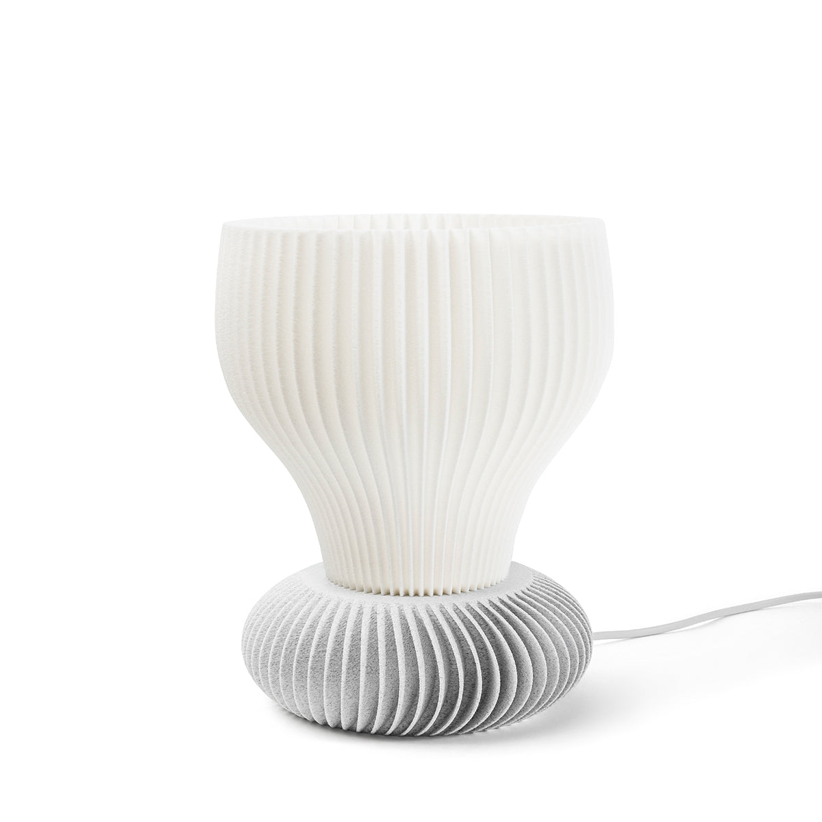 Tischlampe Bloom Stria mit Base Vento Weiss Tag