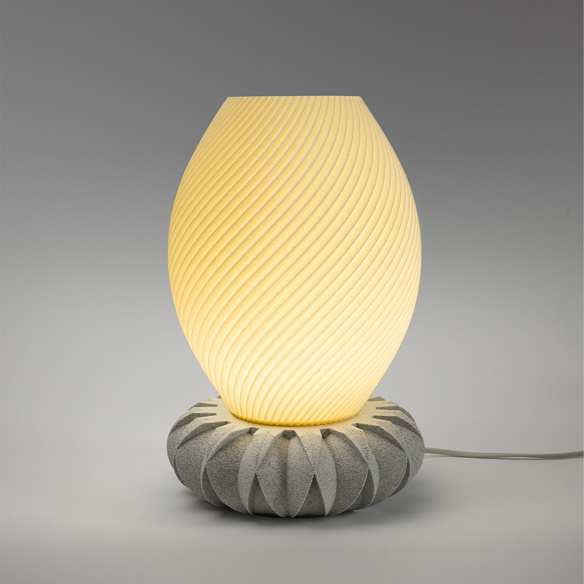 Tischlampe Vortex Spira mit Base Flora Beige Nacht