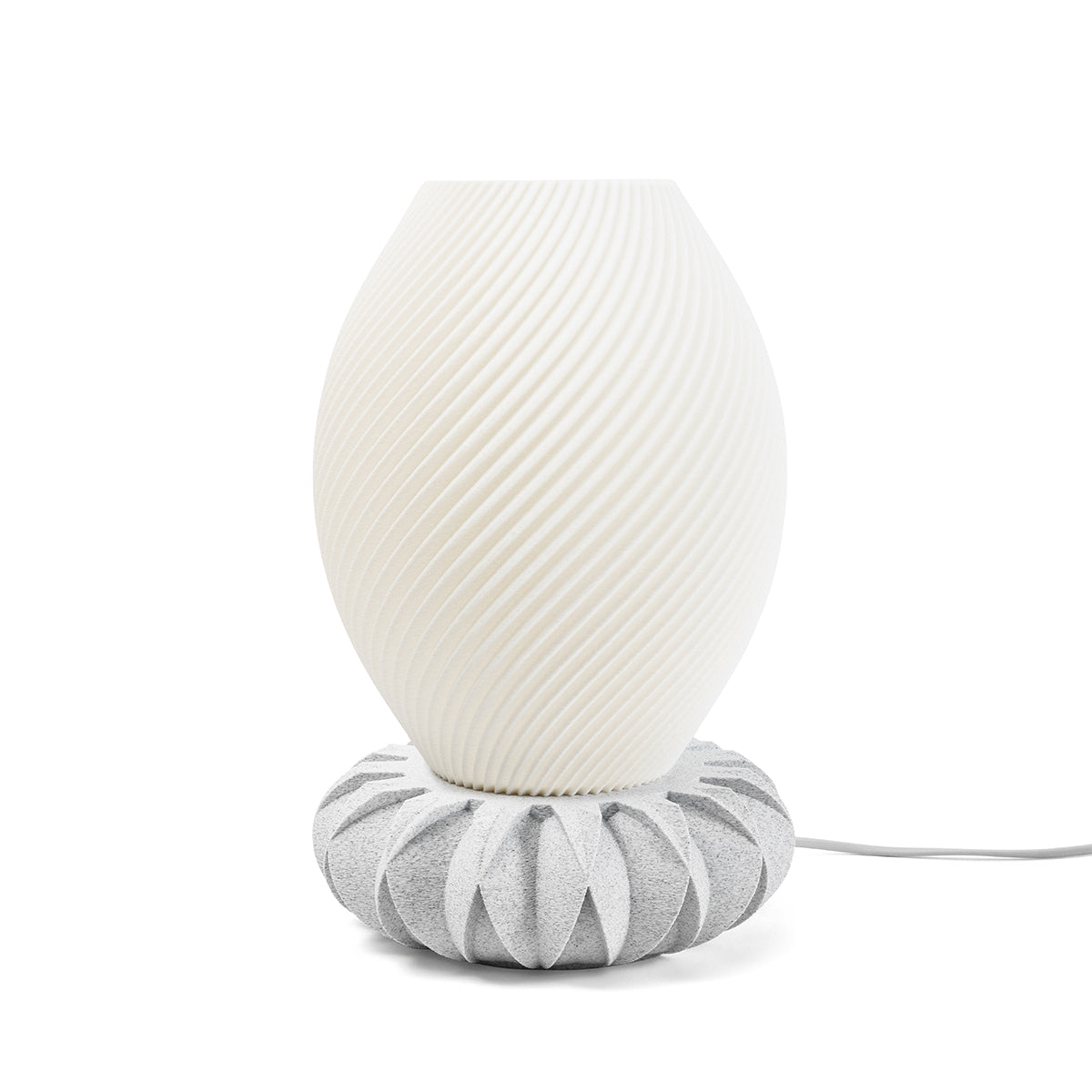 Tischlampe Vortex Spira mit Base Flora Weiss Tag