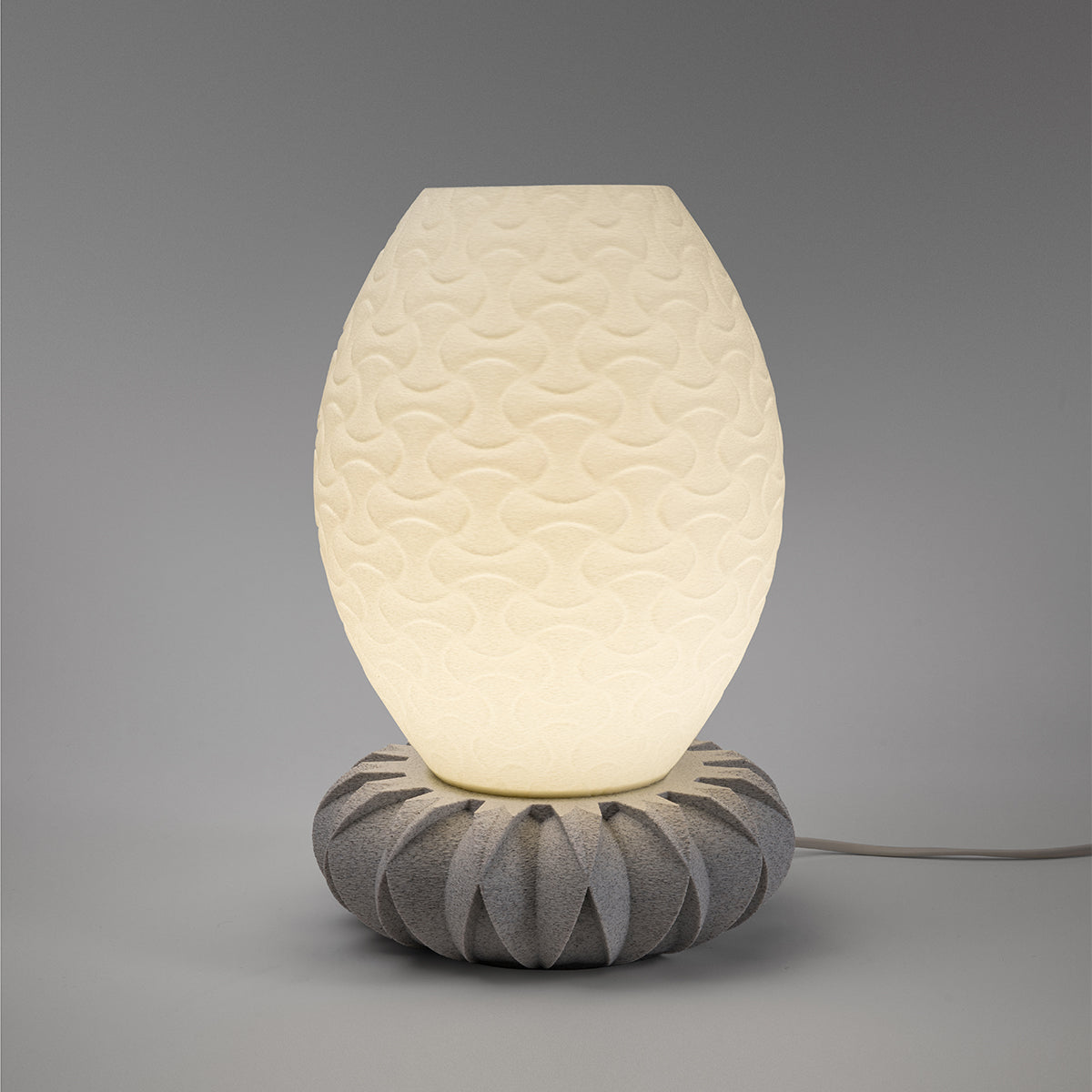 Tischlampe Vortex Vintega mit Base Flora Weiss Nacht