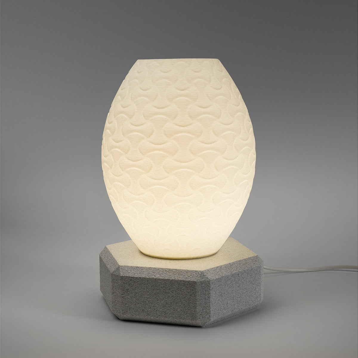 Tischlampe Vortex Vintega mit Base Hexa Weiss Nacht