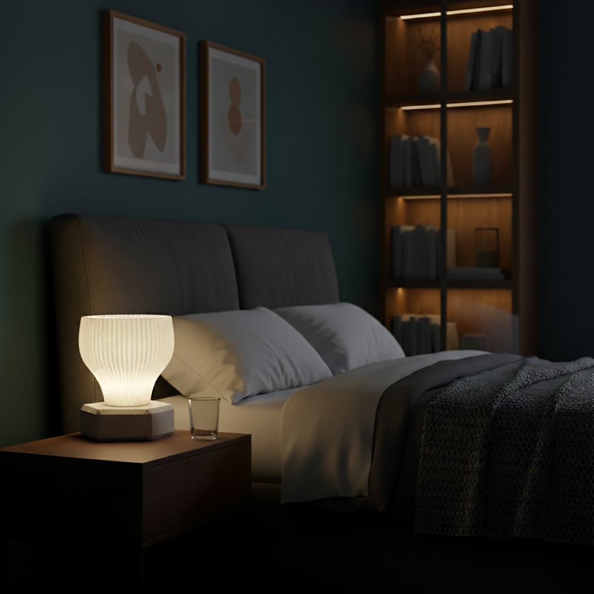 Tischlampe Bloom Stria mit Base Hexa Bild