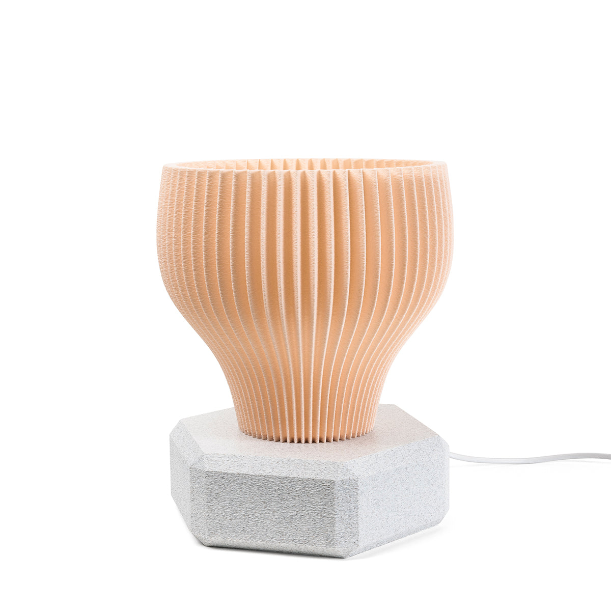 Tischlampe Bloom Stria mit Base Hexa Pink Tag