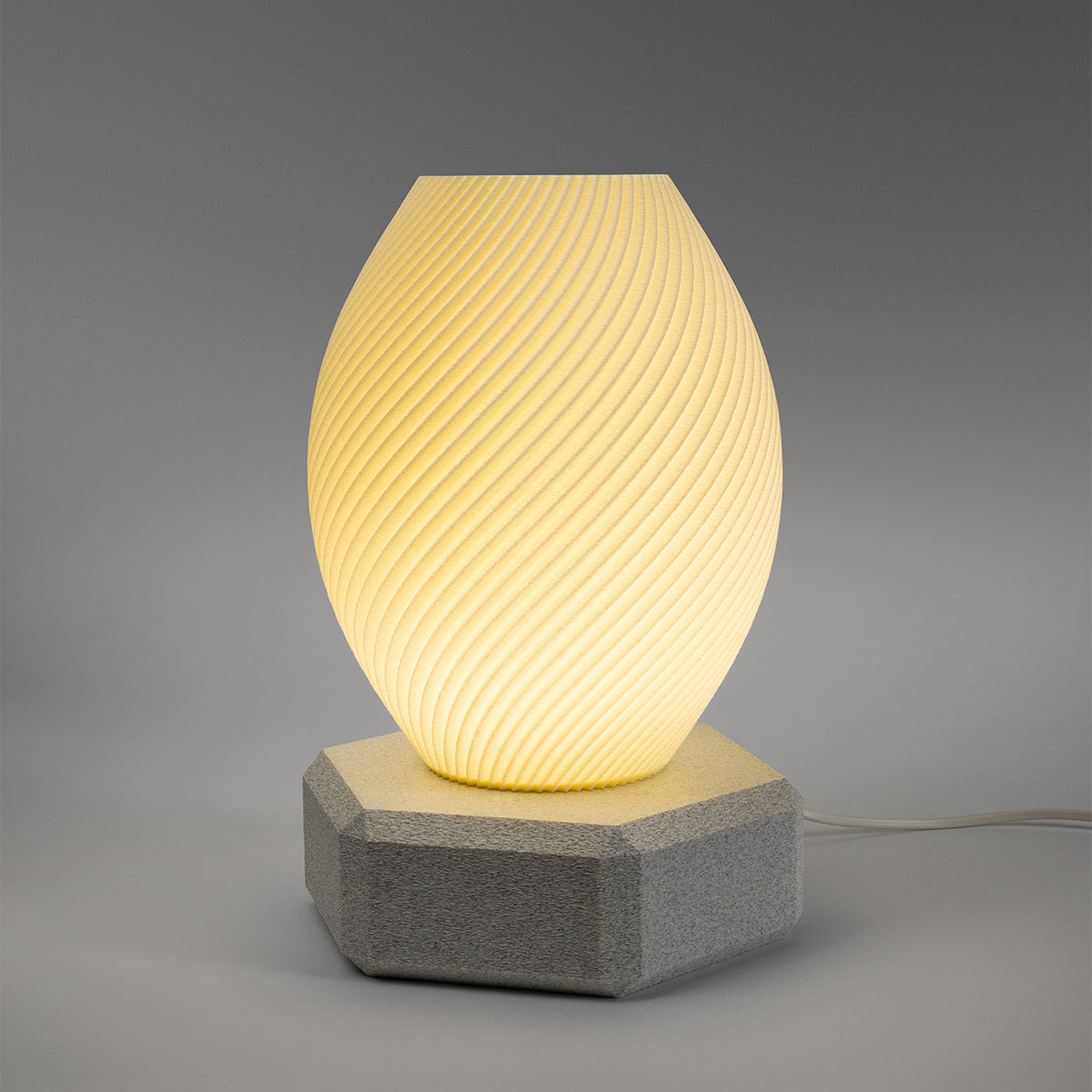 Tischlampe Vortex Spira mit Base Hexa Beige Nacht