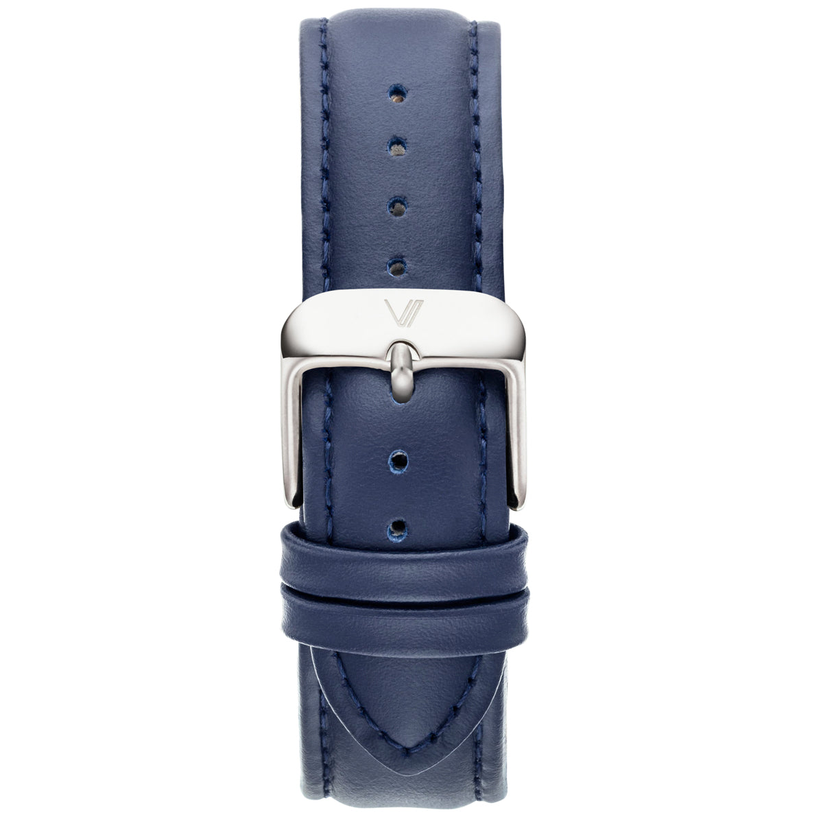 Uhrenarmband Leder Blau 20mm Silber