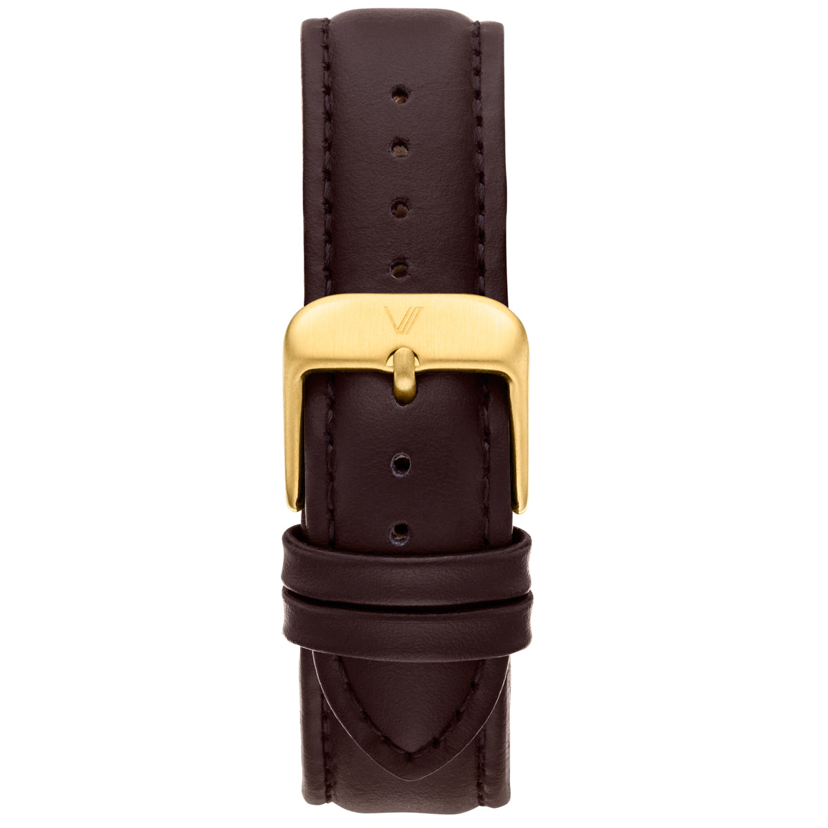 Uhrenarmband Leder Braun 20mm Gold
