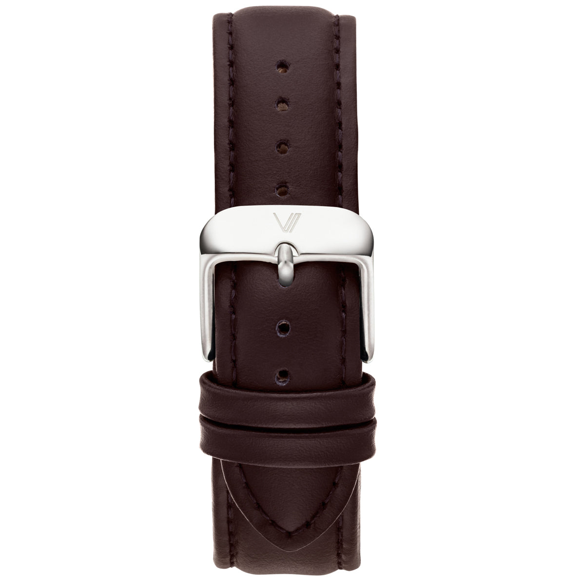 Uhrenarmband Leder Braun 20mm Silber