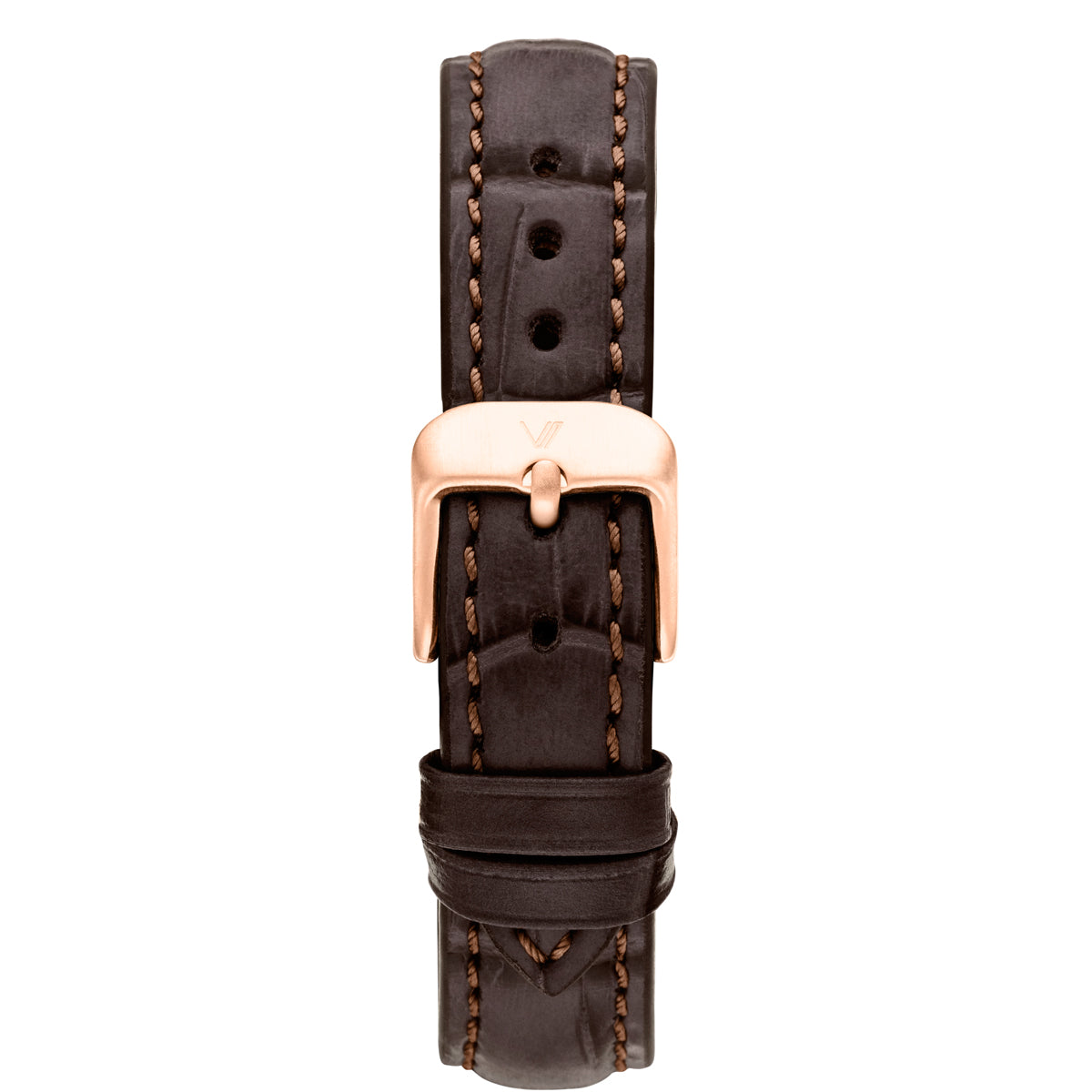 Uhrenarmband Leder Braun Allign 16mm Rosegold