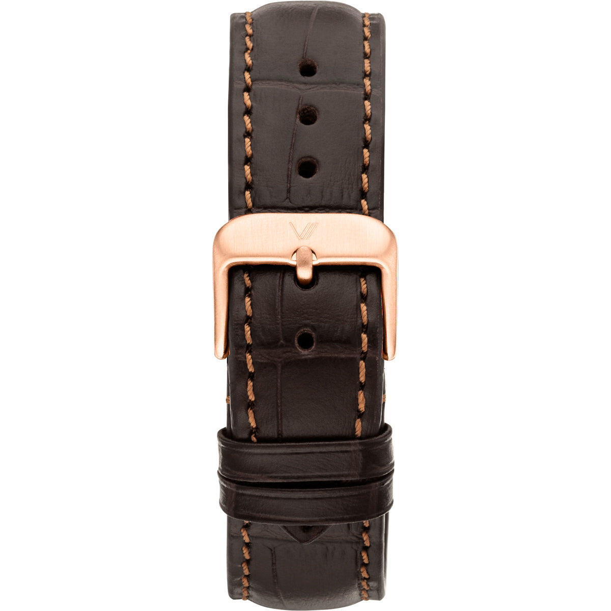 Uhrenarmband Leder Braun Allign 20mm 176mm Rosegold