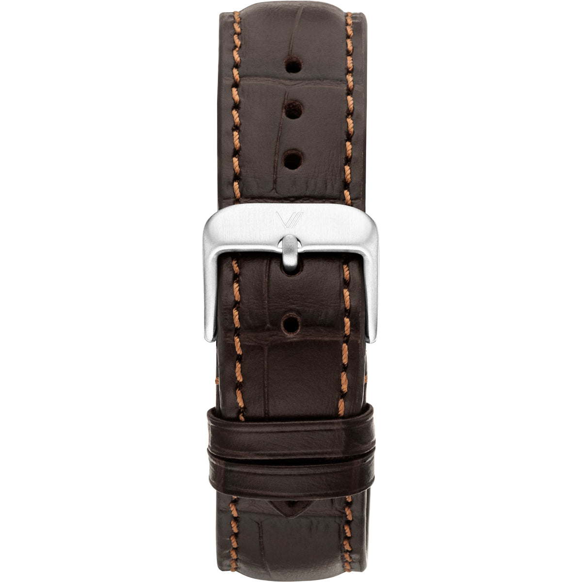 Uhrenarmband Leder Braun Allign 20mm 176mm Silber