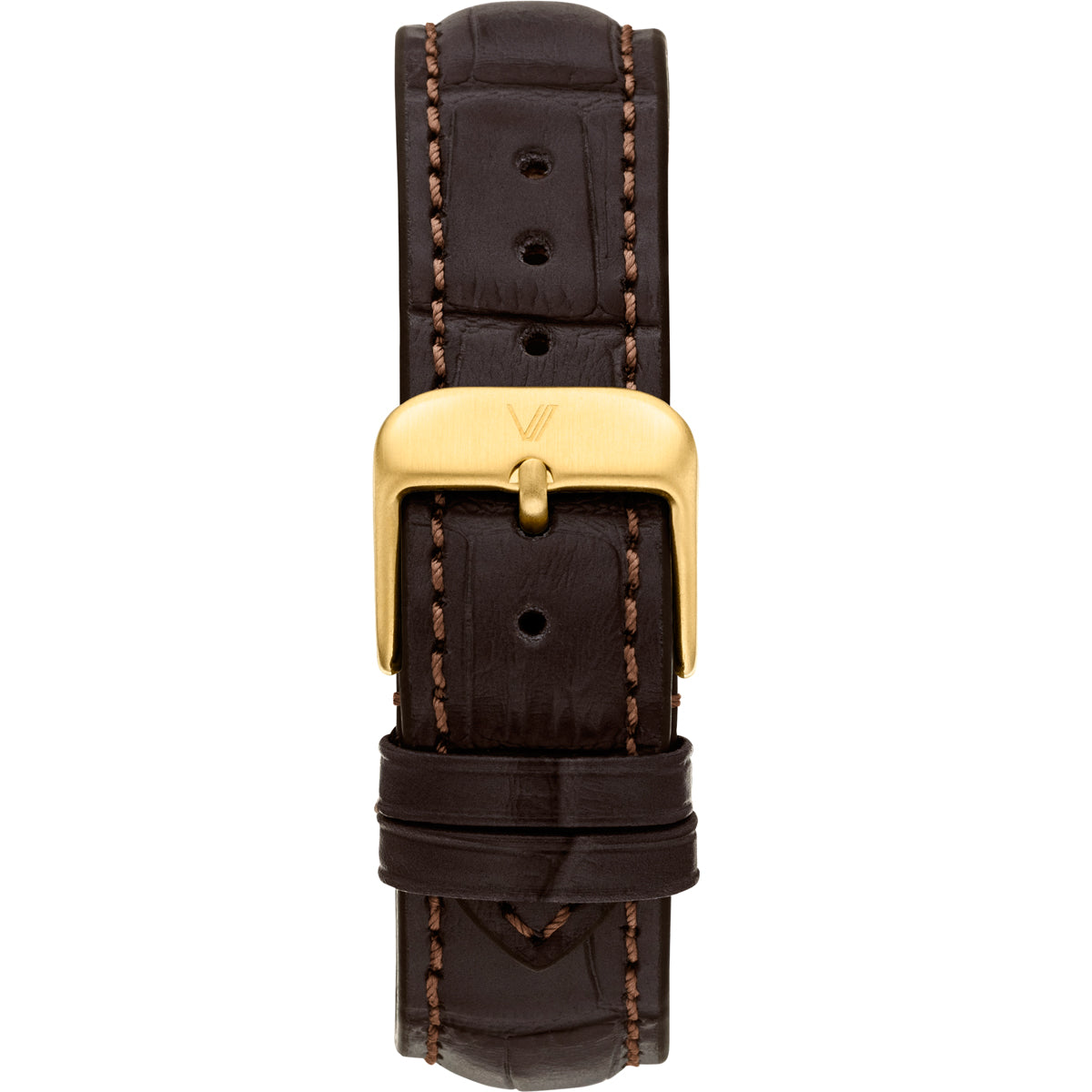 Uhrenarmband Leder Braun Allign 20mm 196mm Gold
