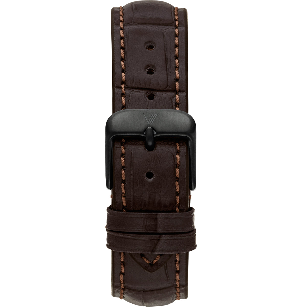 Uhrenarmband Leder Braun Allign 20mm 196mm Schwarz
