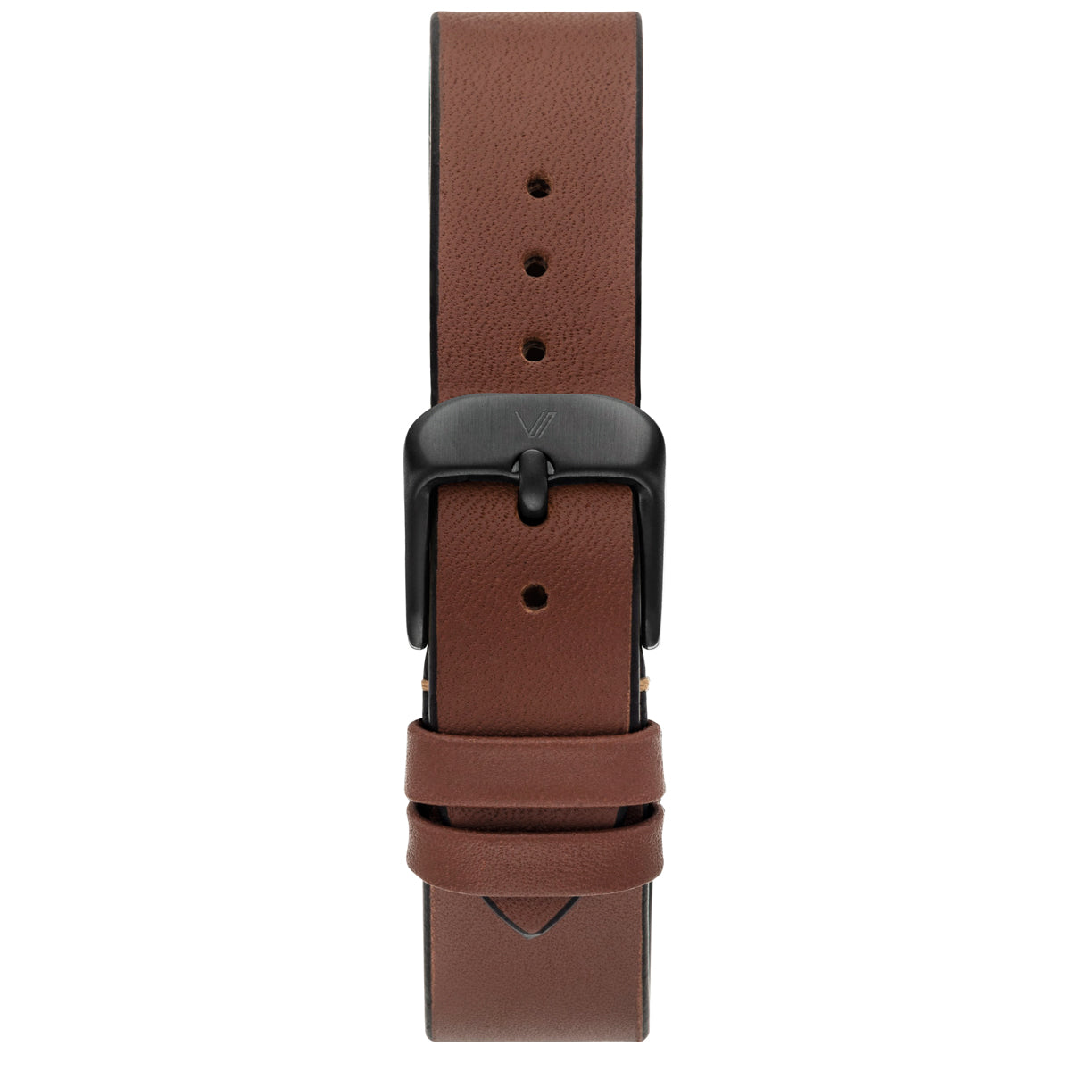 Uhrenarmband Leder Camel Glatt 16mm Schwarz